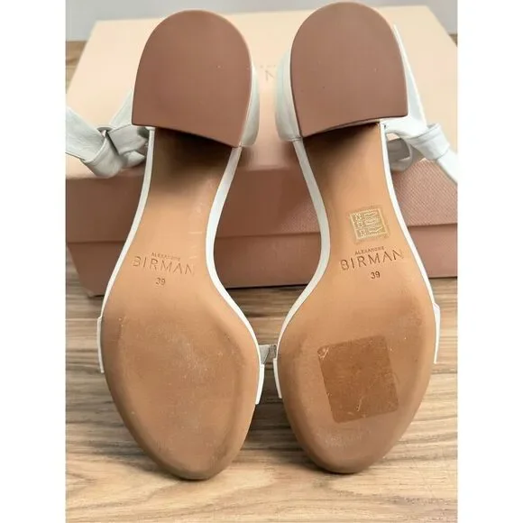Alexandre Birman Womens Clarita Block Heel Leather Sandals White Size 39 - Picture 11 of 11